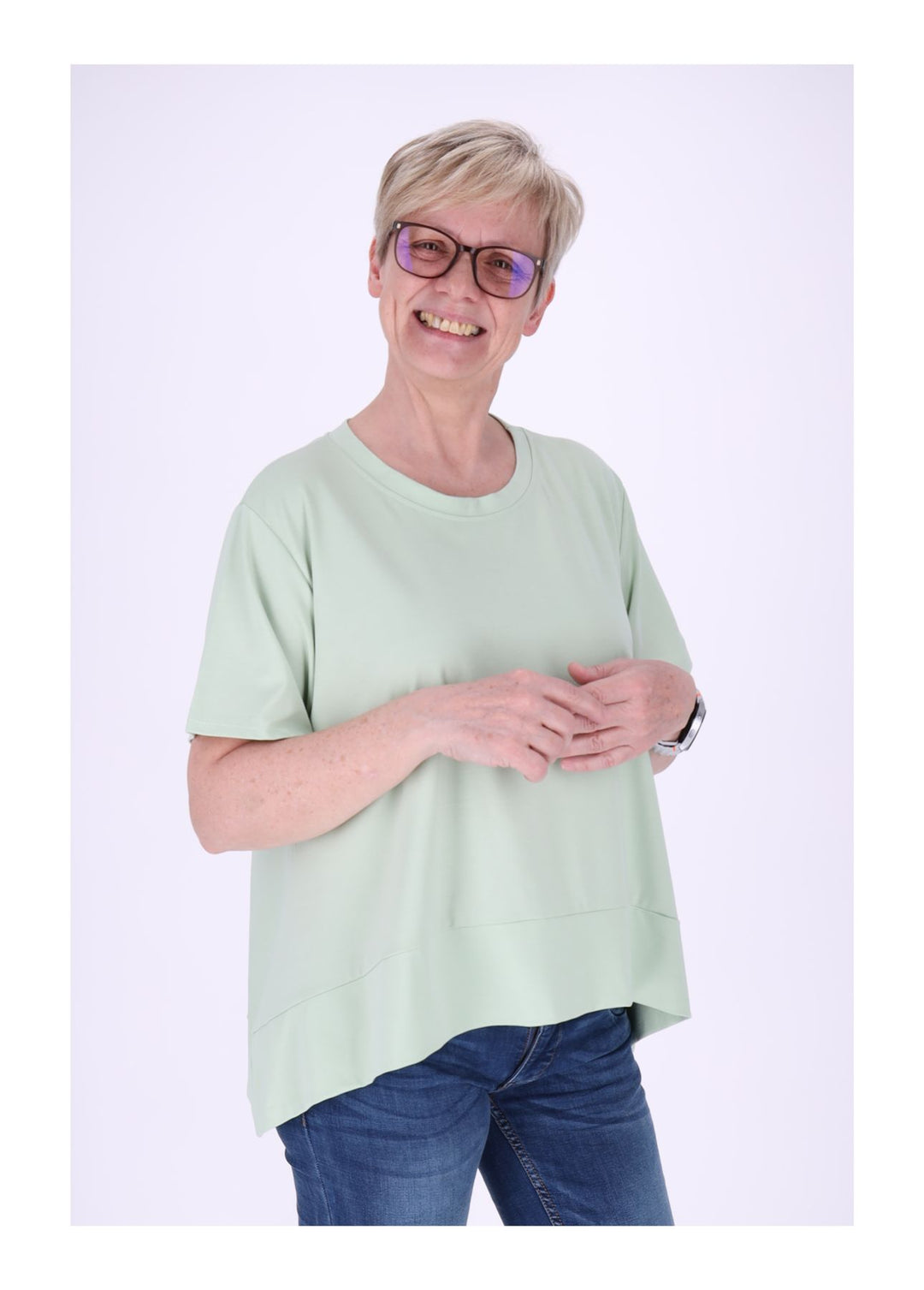 T-Shirt Damen A-Form breiter Bund