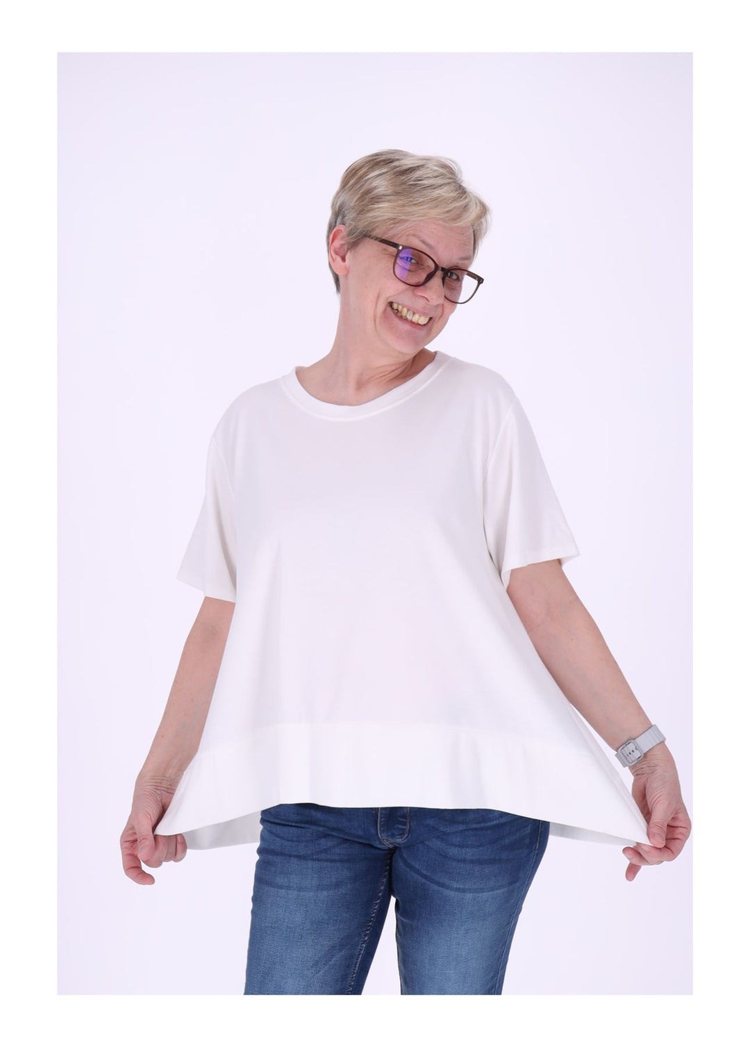 T-Shirt Damen A-Form breiter Bund