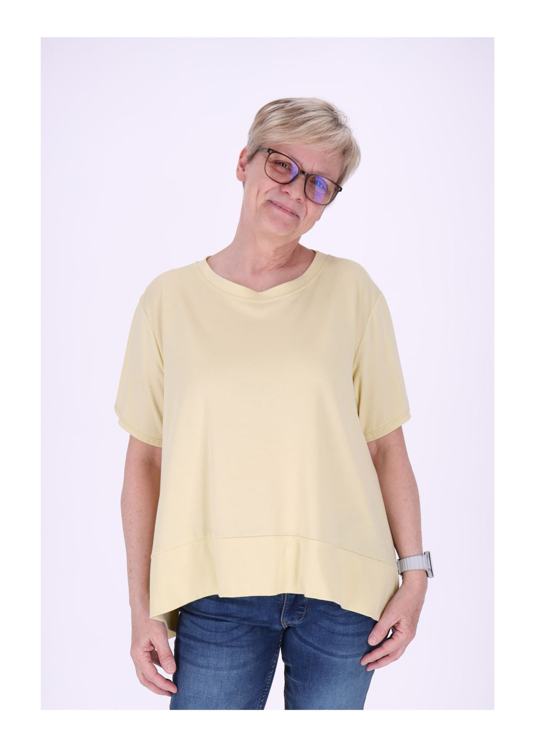 T-Shirt Damen A-Form breiter Bund