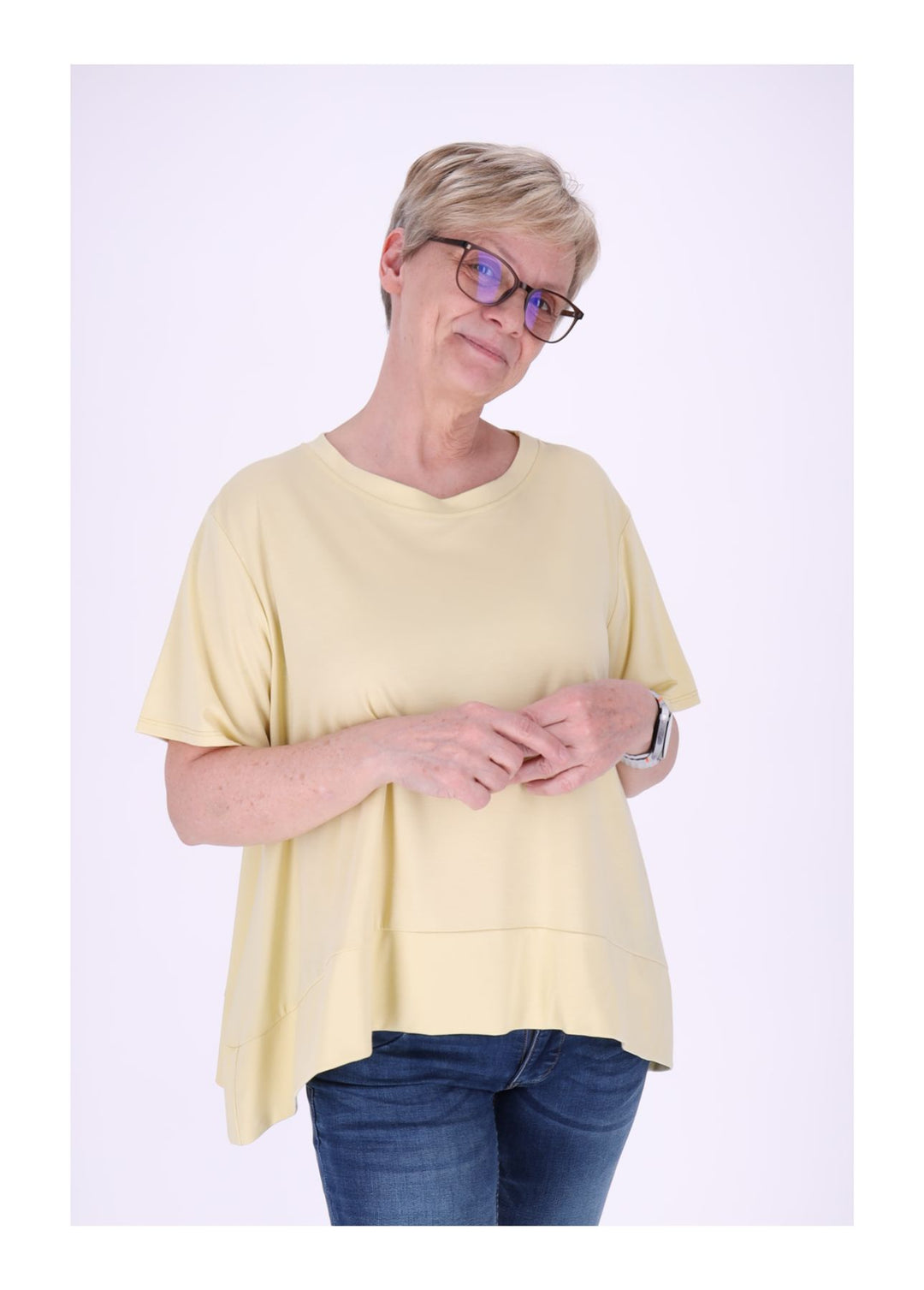 T-Shirt Damen A-Form breiter Bund