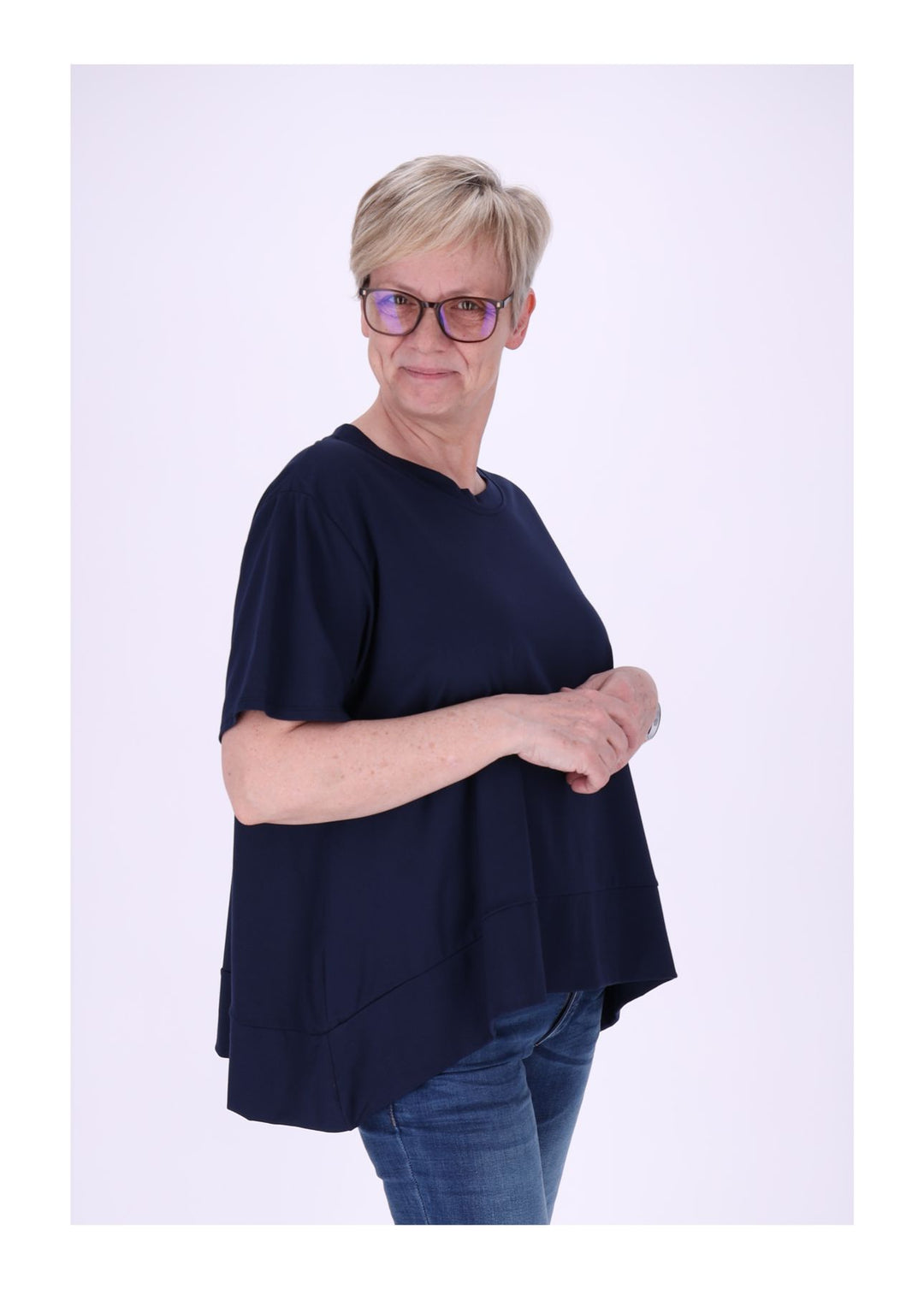 T-Shirt Damen A-Form breiter Bund