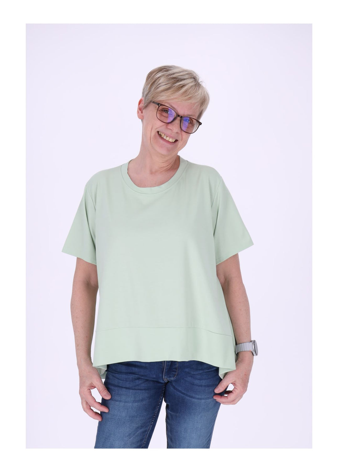 T-Shirt Damen A-Form breiter Bund