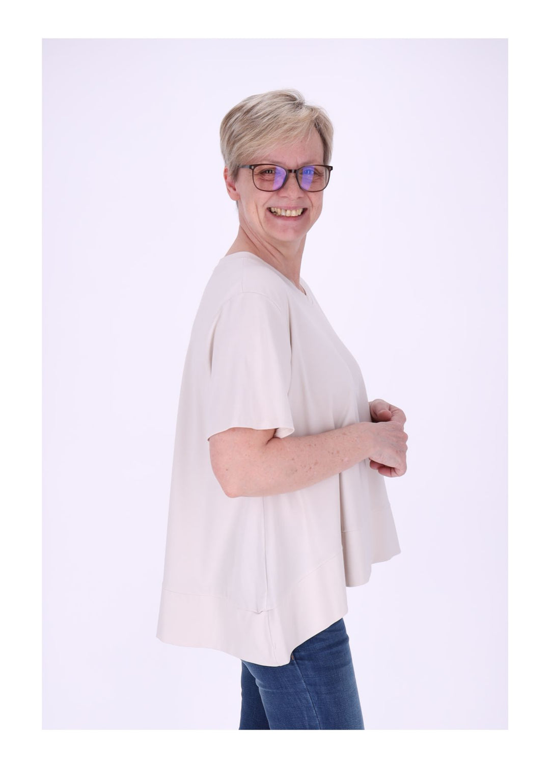 T-Shirt Damen A-Form breiter Bund
