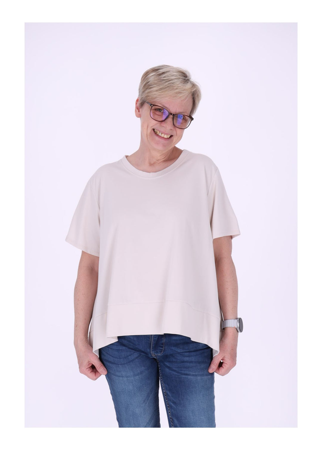 T-Shirt Damen A-Form breiter Bund