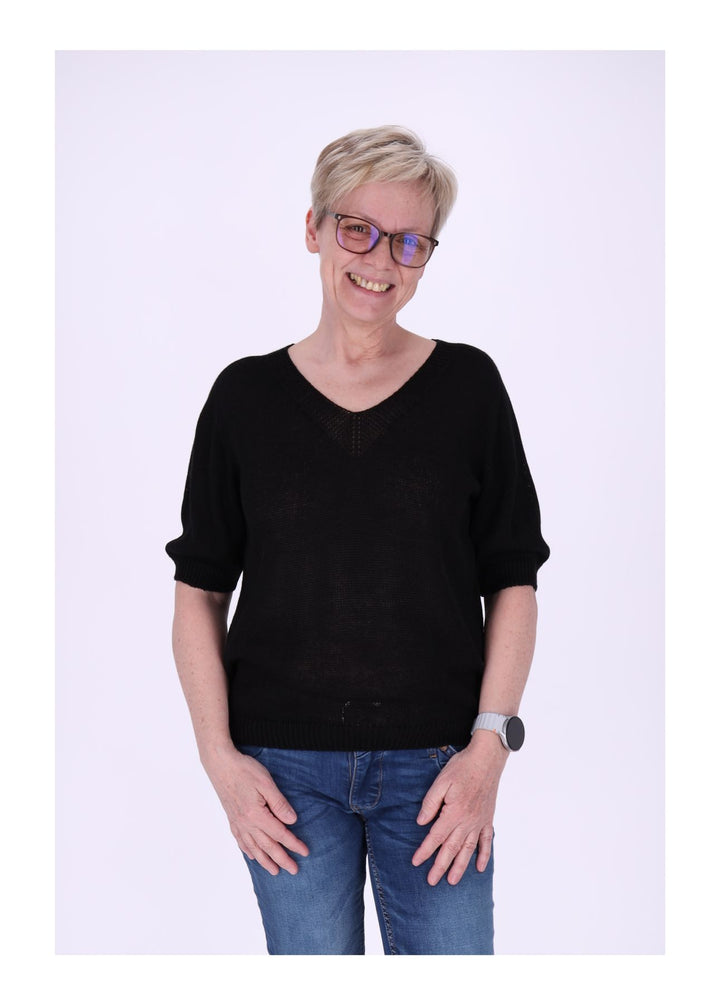 T-Shirt Damen V-Ausschnitt Feinstrick