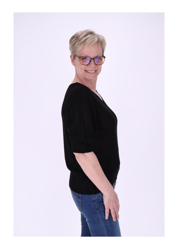 T-Shirt Damen V-Ausschnitt Feinstrick