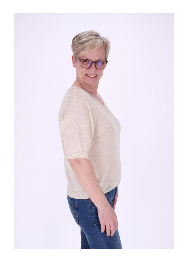 T-Shirt Damen V-Ausschnitt Feinstrick