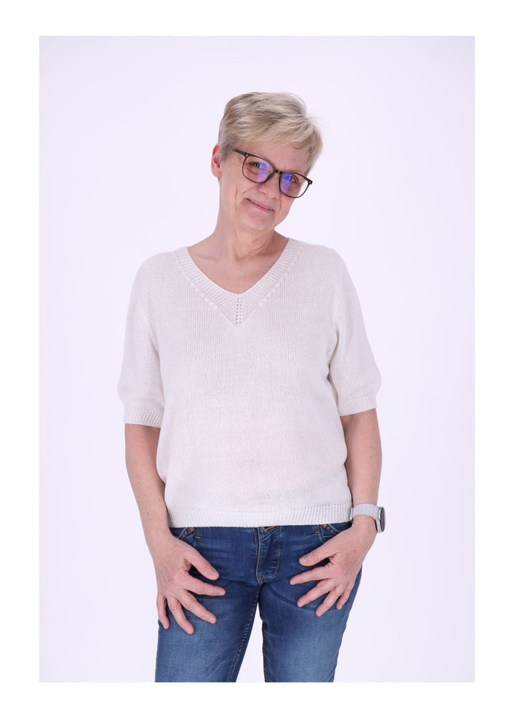 T-Shirt Damen V-Ausschnitt Feinstrick