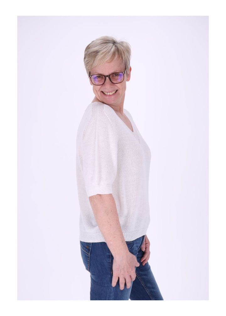 T-Shirt Damen V-Ausschnitt Feinstrick