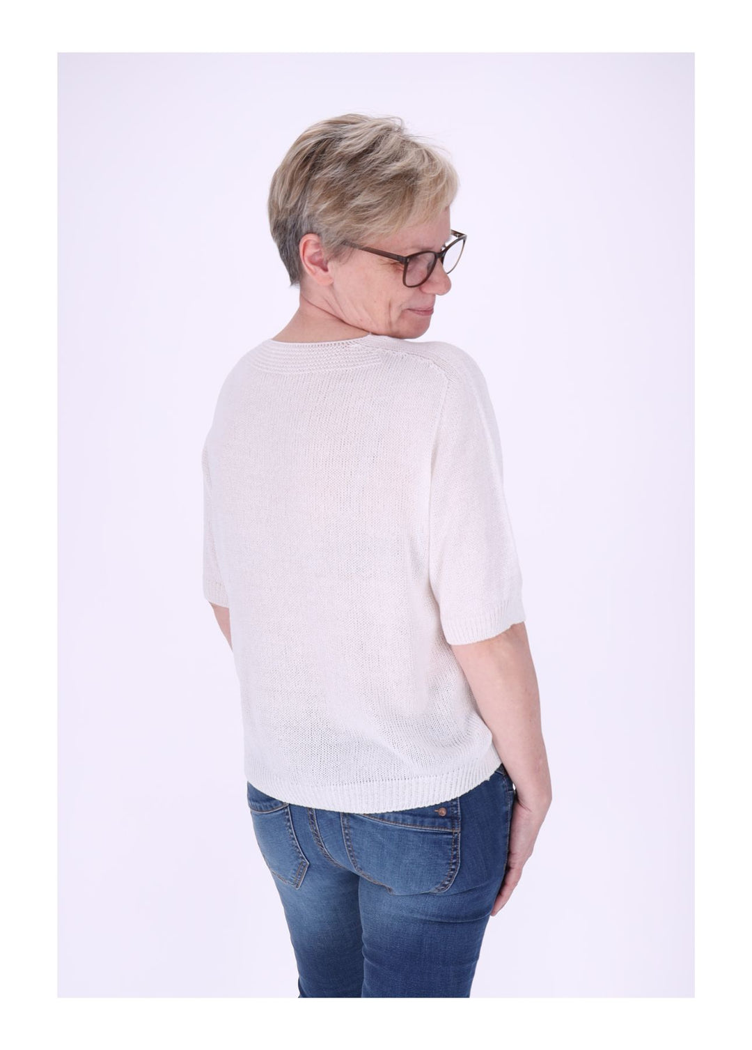 T-Shirt Damen V-Ausschnitt Feinstrick