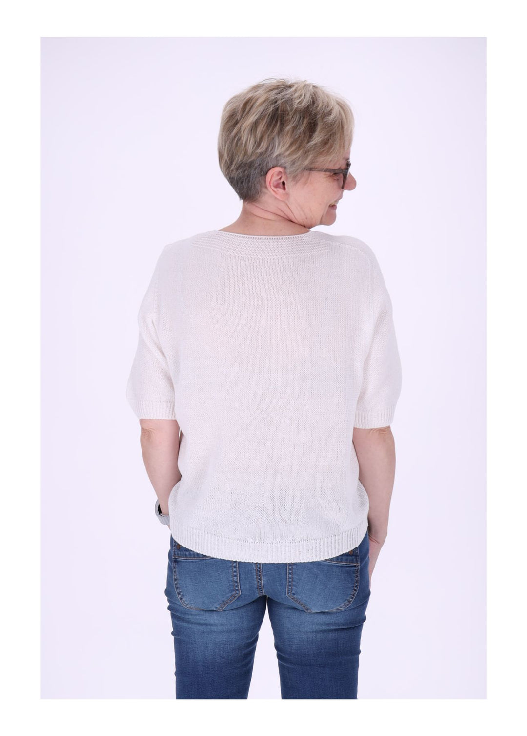 T-Shirt Damen V-Ausschnitt Feinstrick