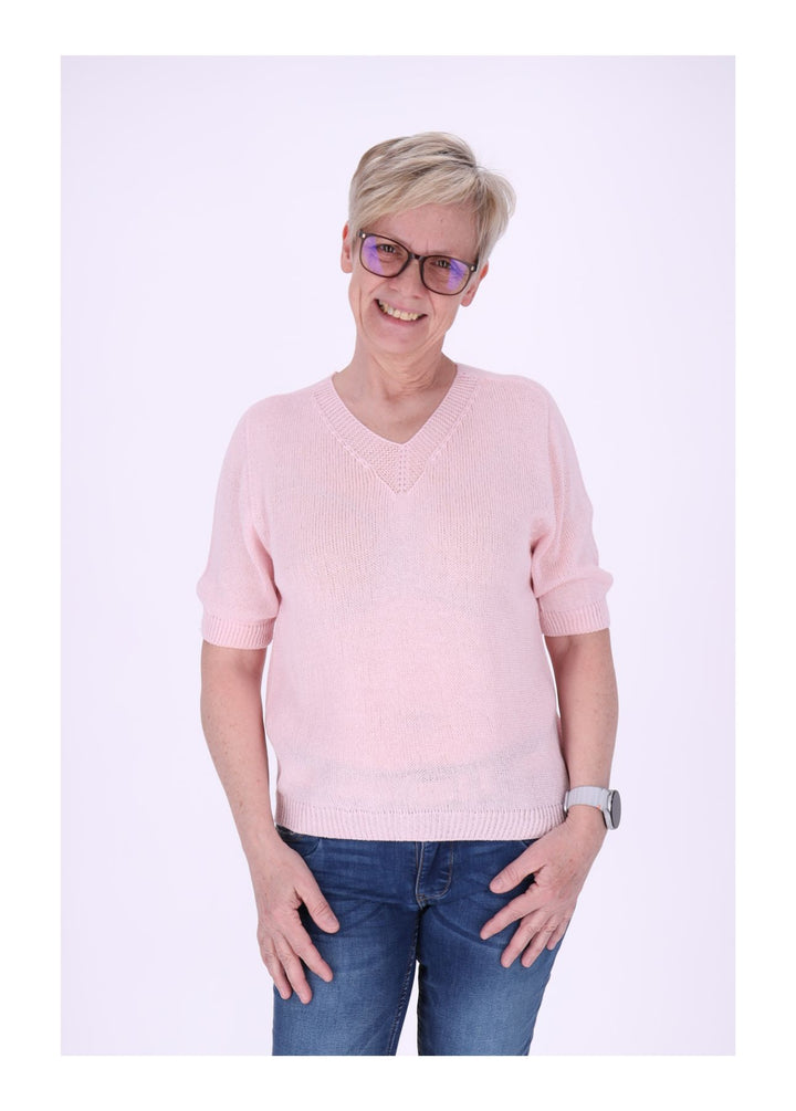 T-Shirt Damen V-Ausschnitt Feinstrick