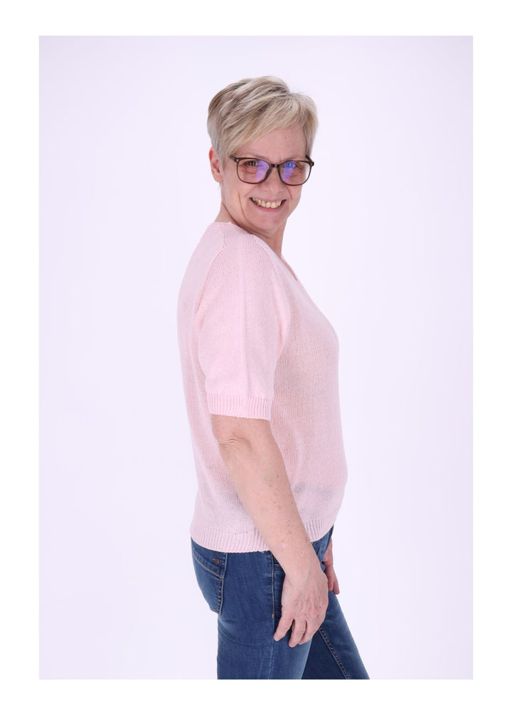 T-Shirt Damen V-Ausschnitt Feinstrick