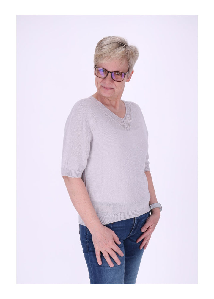 T-Shirt Damen V-Ausschnitt Feinstrick