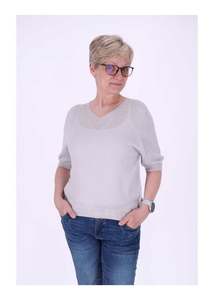 T-Shirt Damen V-Ausschnitt Feinstrick
