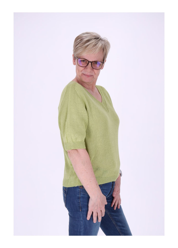T-Shirt Damen V-Ausschnitt Feinstrick