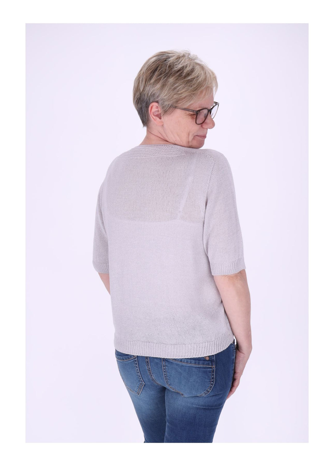 T-Shirt Damen V-Ausschnitt Feinstrick