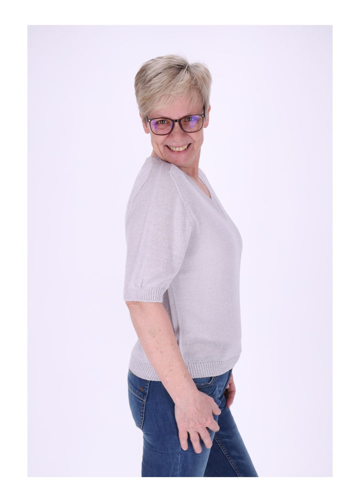 T-Shirt Damen V-Ausschnitt Feinstrick