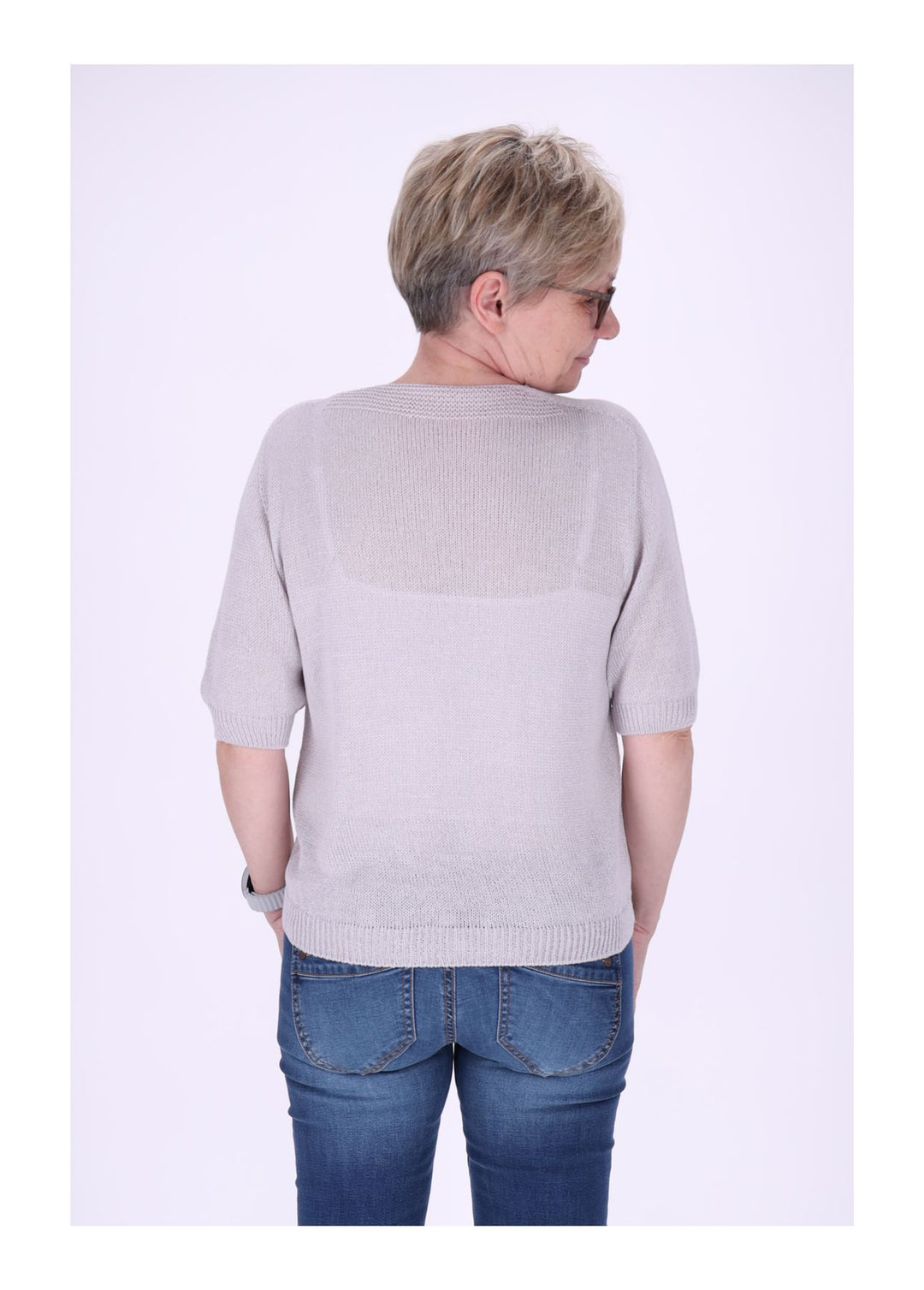 T-Shirt Damen V-Ausschnitt Feinstrick
