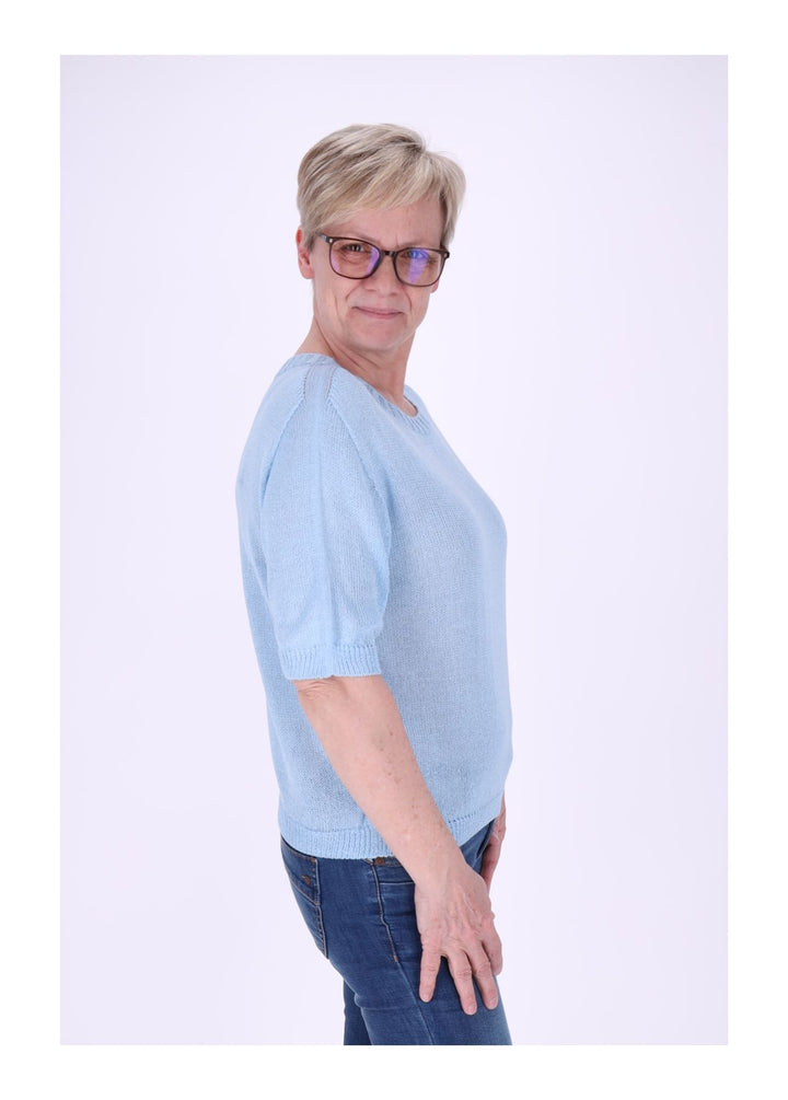 T-Shirt Damen Rundhals Feinstrick
