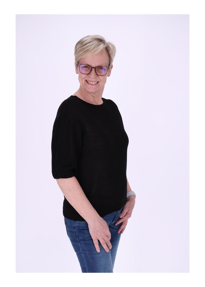 T-Shirt Damen Rundhals Feinstrick