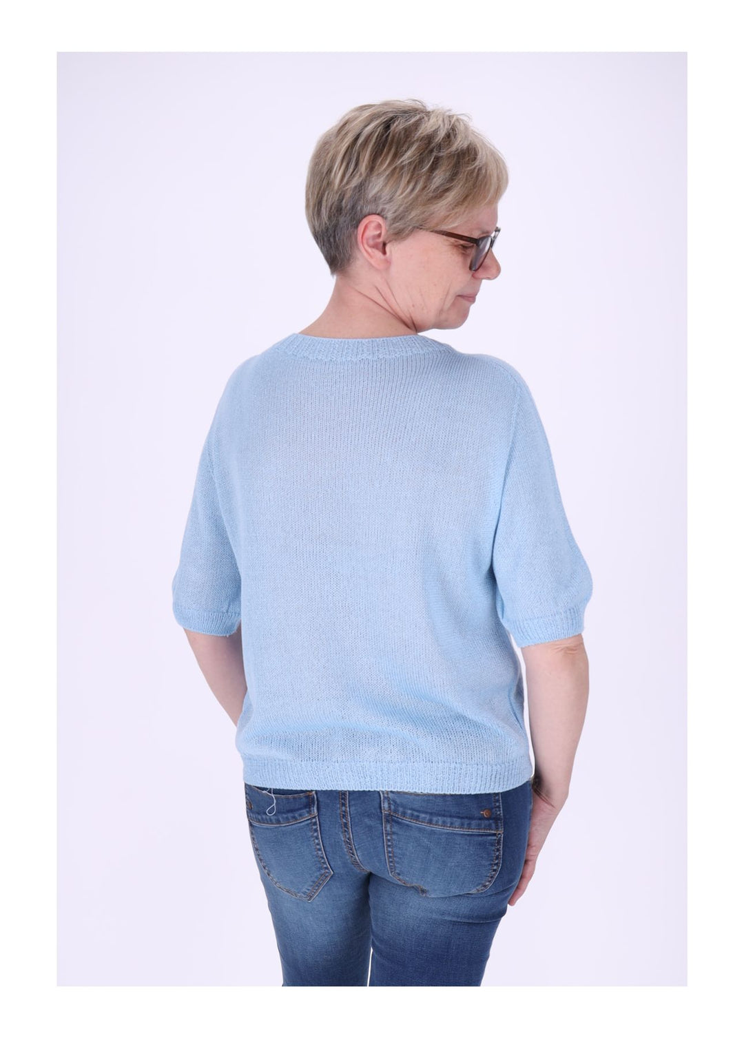 T-Shirt Damen Rundhals Feinstrick
