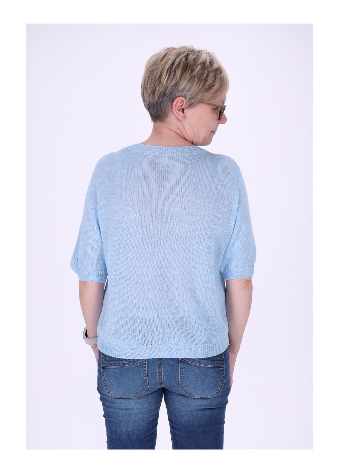 T-Shirt Damen Rundhals Feinstrick
