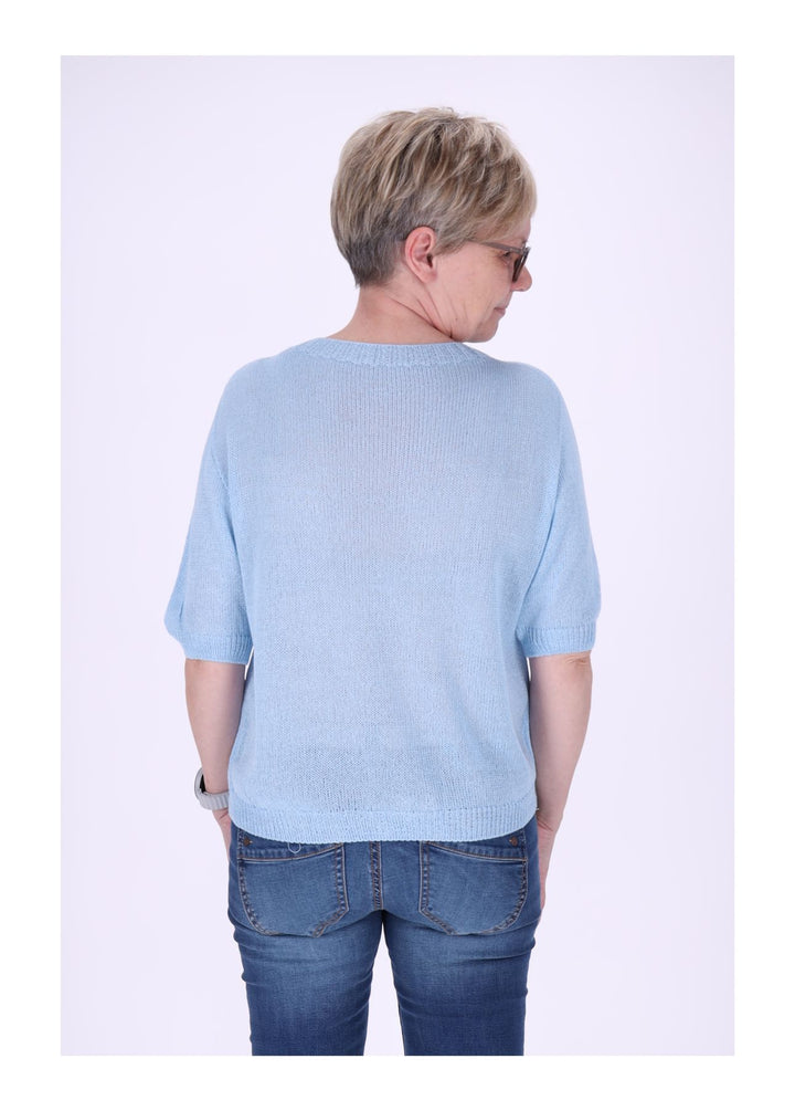 T-Shirt Damen Rundhals Feinstrick