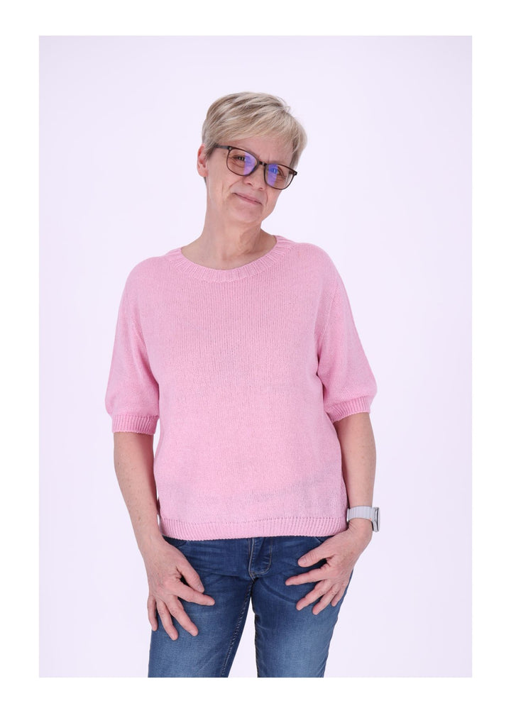 T-Shirt Damen Rundhals Feinstrick