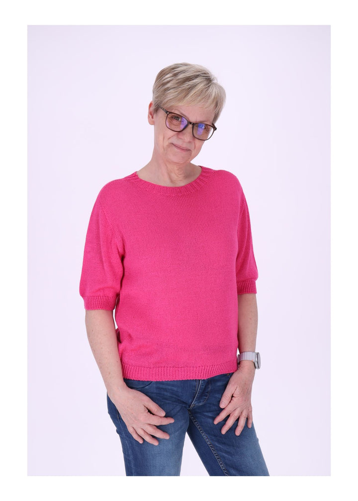 T-Shirt Damen Rundhals Feinstrick