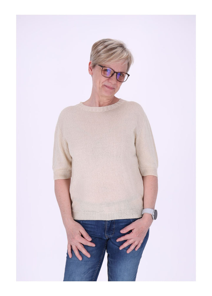 T-Shirt Damen Rundhals Feinstrick
