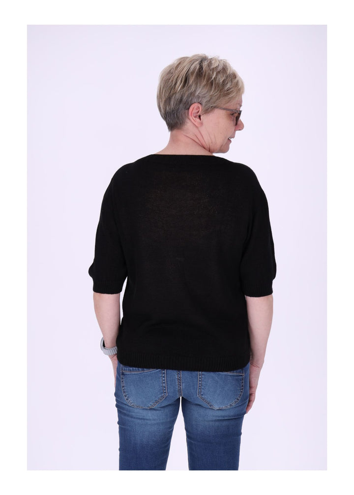 T-Shirt Damen Rundhals Feinstrick
