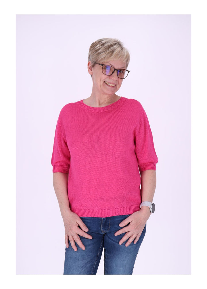 T-Shirt Damen Rundhals Feinstrick