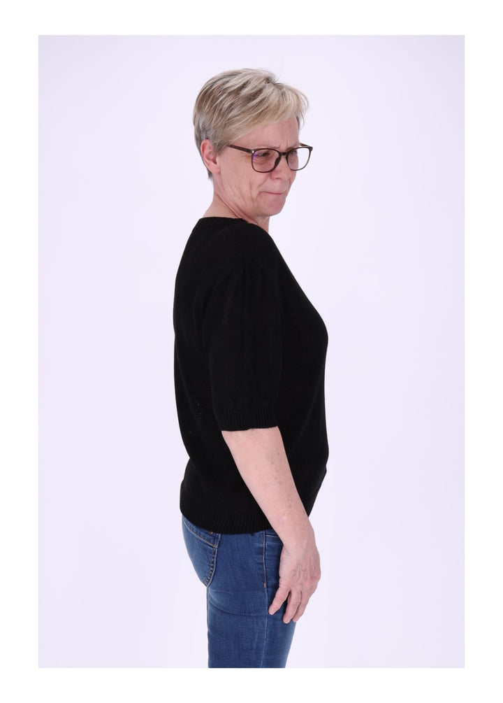 T-Shirt Damen Rundhals Feinstrick