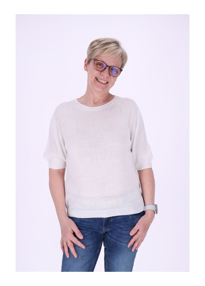 T-Shirt Damen Rundhals Feinstrick