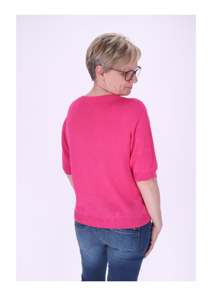 T-Shirt Damen Rundhals Feinstrick