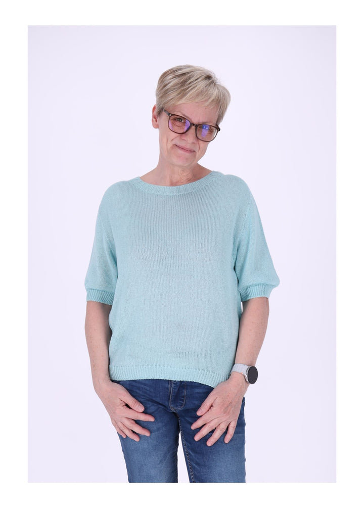 T-Shirt Damen Rundhals Feinstrick