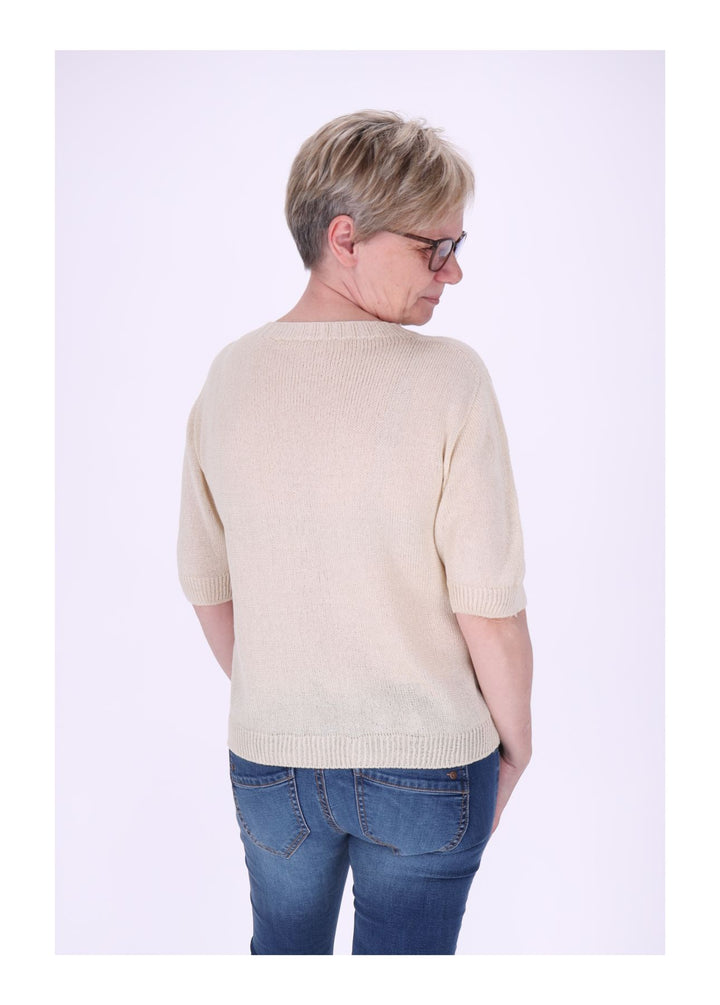 T-Shirt Damen Rundhals Feinstrick
