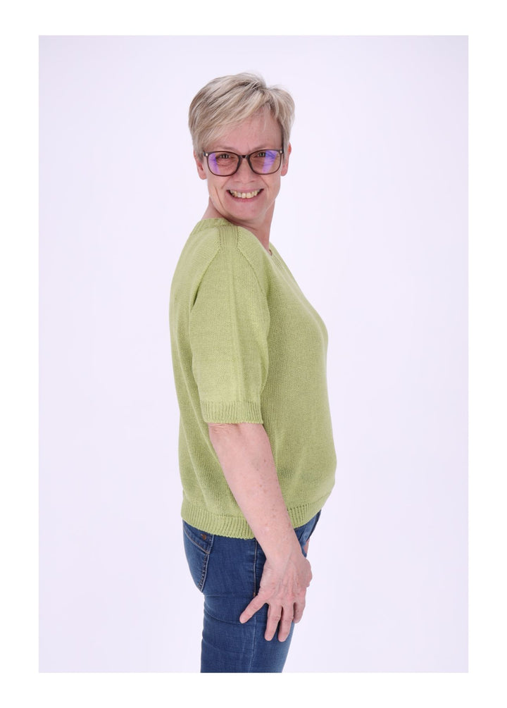 T-Shirt Damen Rundhals Feinstrick