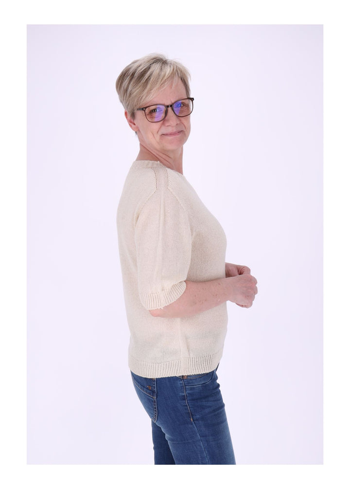 T-Shirt Damen Rundhals Feinstrick