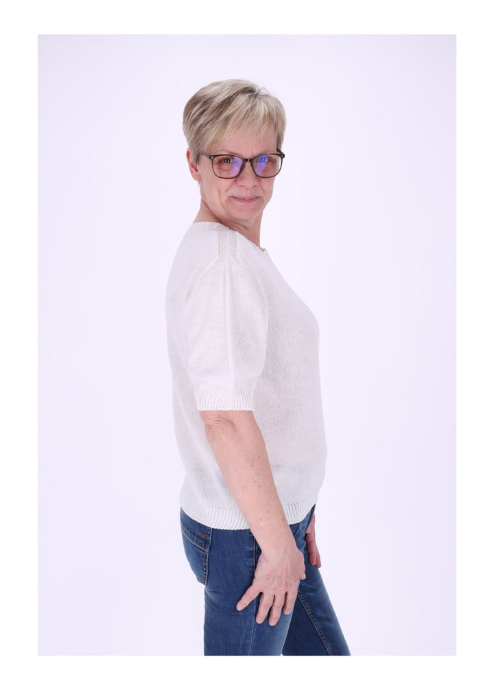 T-Shirt Damen Rundhals Feinstrick