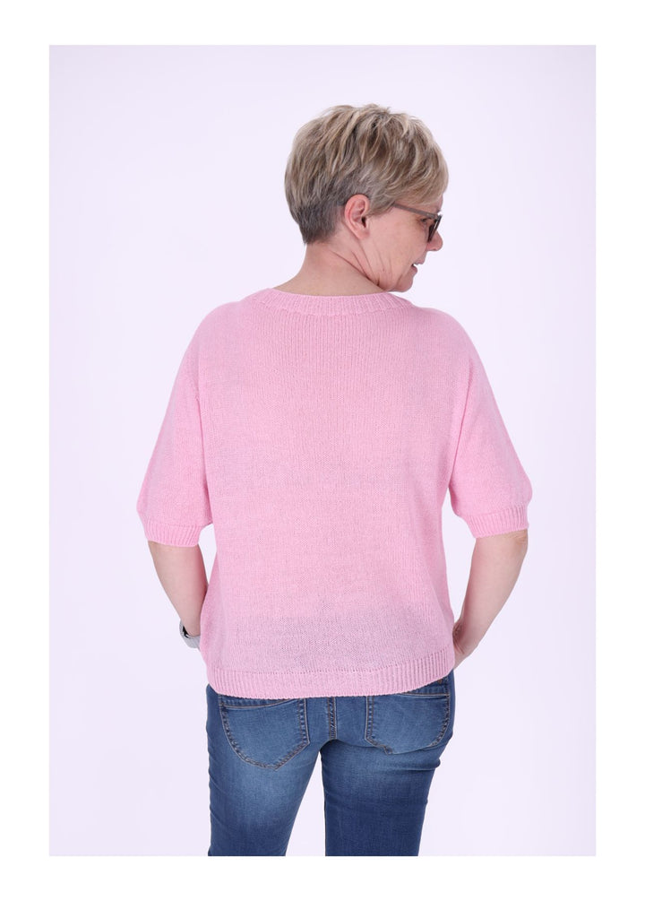 T-Shirt Damen Rundhals Feinstrick