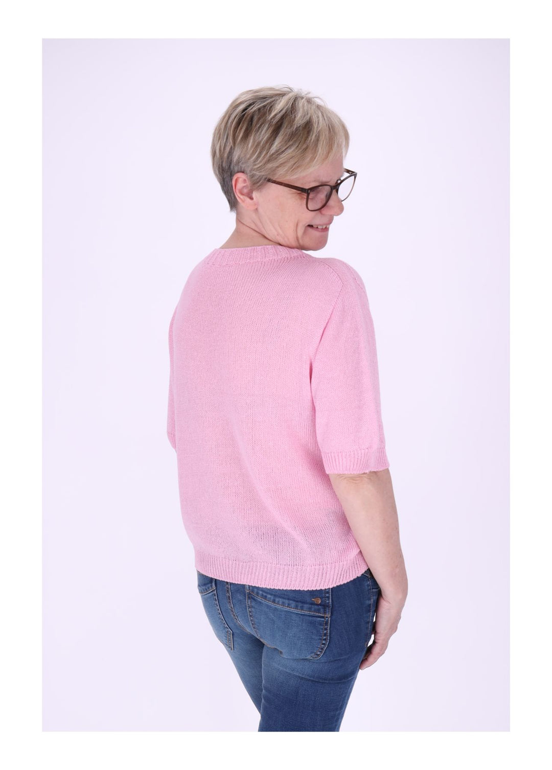 T-Shirt Damen Rundhals Feinstrick