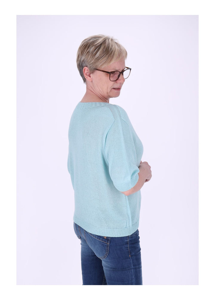 T-Shirt Damen Rundhals Feinstrick