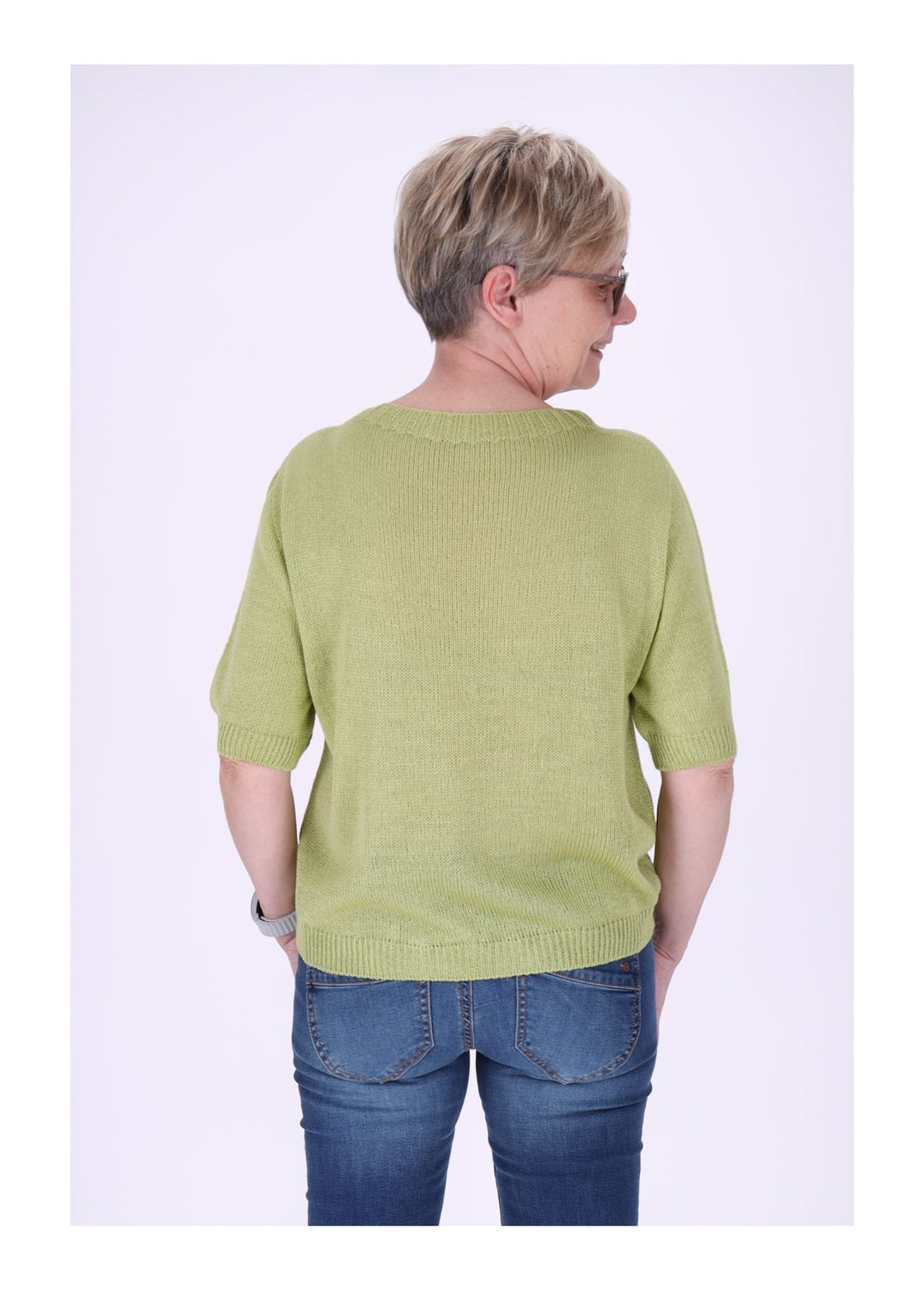 T-Shirt Damen Rundhals Feinstrick