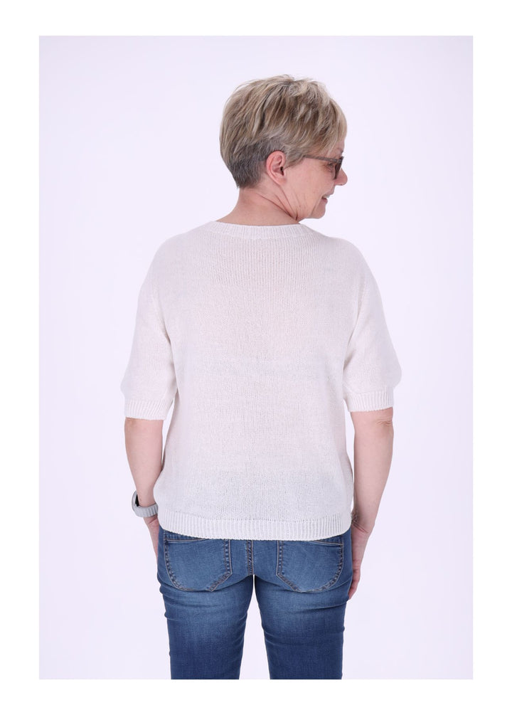 T-Shirt Damen Rundhals Feinstrick
