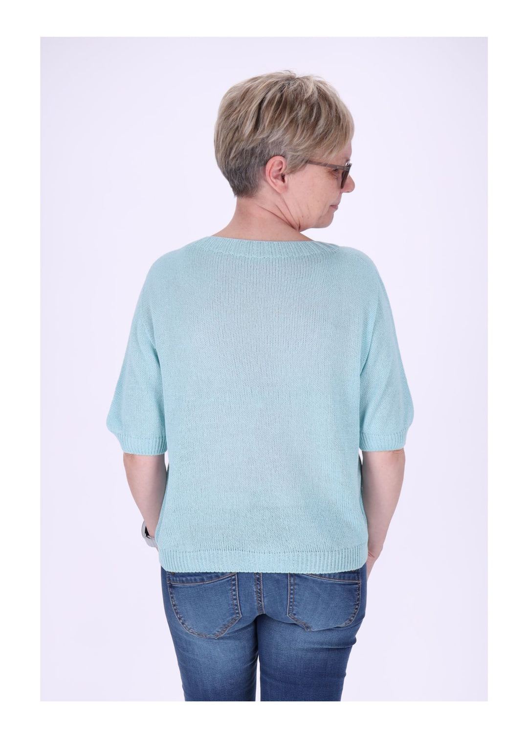 T-Shirt Damen Rundhals Feinstrick