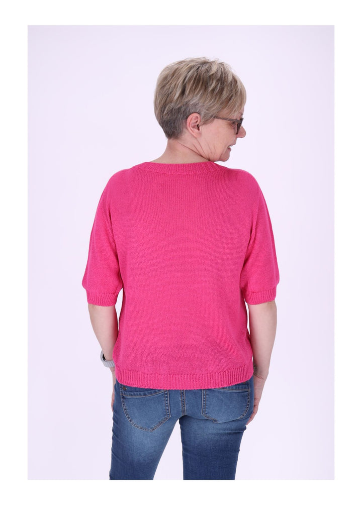 T-Shirt Damen Rundhals Feinstrick