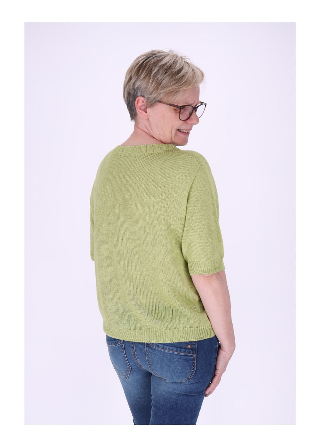 T-Shirt Damen Rundhals Feinstrick