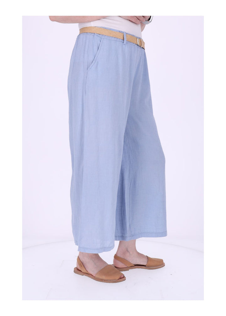 1/8 Hose Damen weites Bein Gürtel